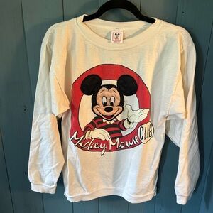 Vintage Disney Mickey Mouse Club Kids Long Sleeve Shirt | Size Medium